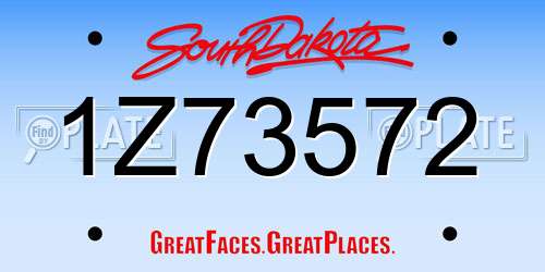 1Z73572 South Dakota License Plate