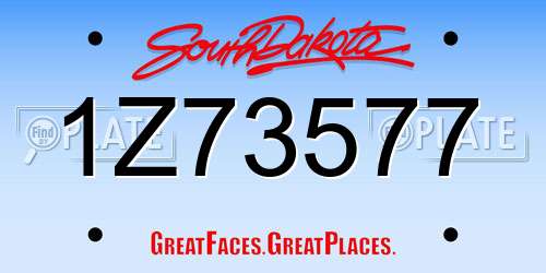 1Z73577 South Dakota License Plate