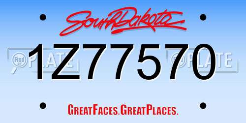 1Z77570 South Dakota License Plate