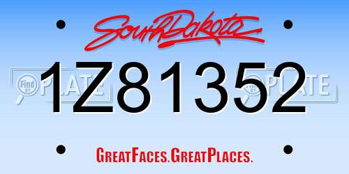1Z81352 South Dakota License Plate