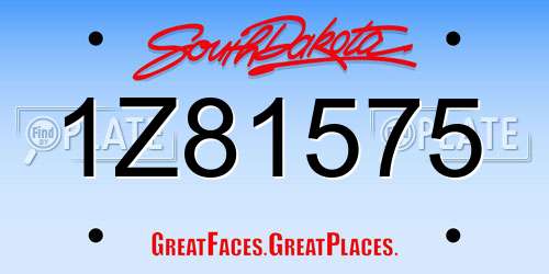 1Z81575 South Dakota License Plate