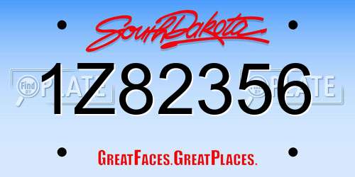 1Z82356 South Dakota License Plate