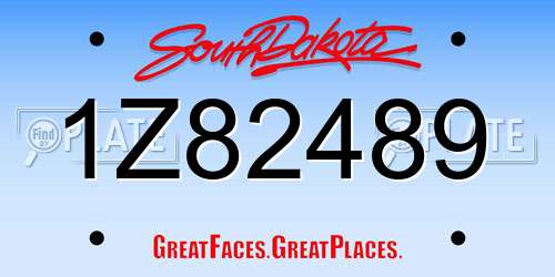 1Z82489 South Dakota License Plate