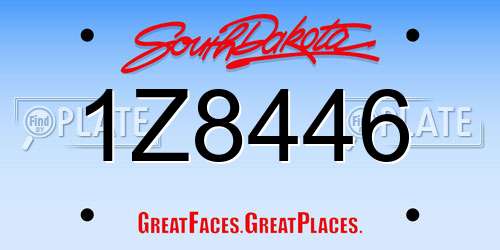 1Z8446 South Dakota License Plate