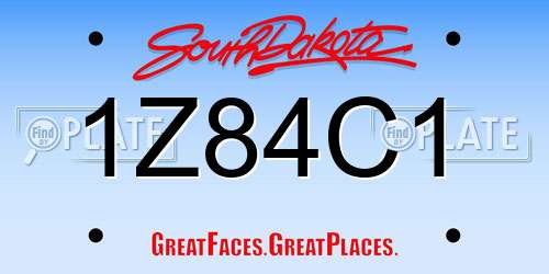 1Z84C1 South Dakota License Plate
