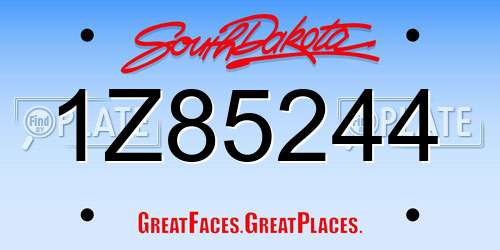 1Z85244 South Dakota License Plate