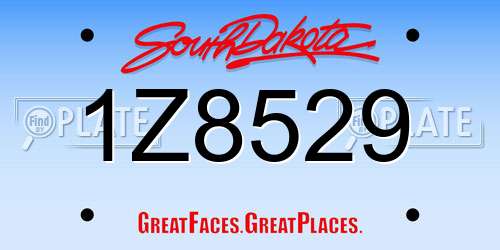 1Z8529 South Dakota License Plate