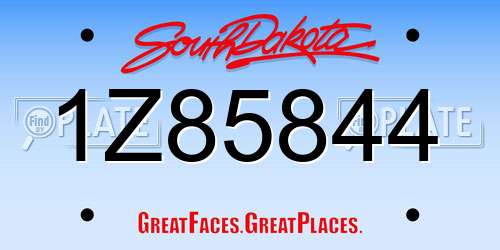 1Z85844 South Dakota License Plate