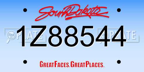 1Z88544 South Dakota License Plate