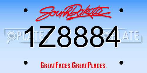 1Z8884 South Dakota License Plate