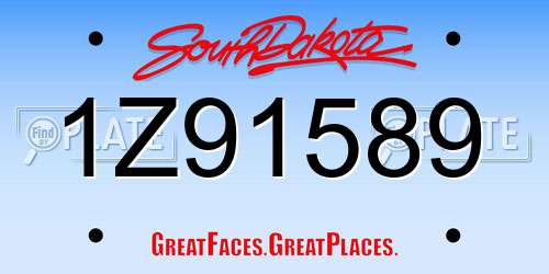 1Z91589 South Dakota License Plate