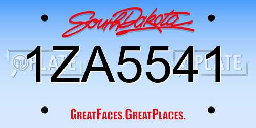 1ZA5541 South Dakota License Plate