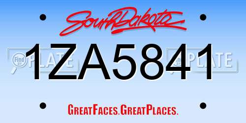 1ZA5841 South Dakota License Plate