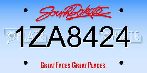 1ZA8424 South Dakota License Plate