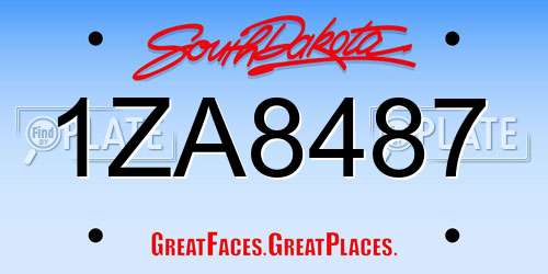1ZA8487 South Dakota License Plate