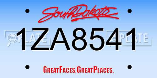 1ZA8541 South Dakota License Plate