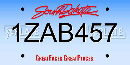 1ZAB457 South Dakota License Plate