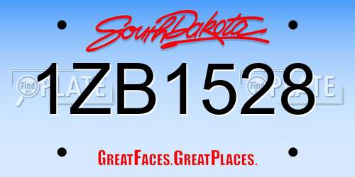 1ZB1528 South Dakota License Plate
