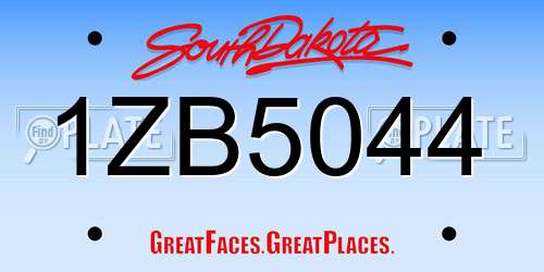 1ZB5044 South Dakota License Plate