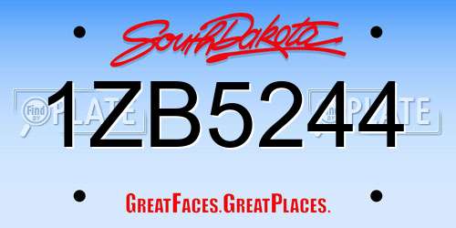 1ZB5244 South Dakota License Plate