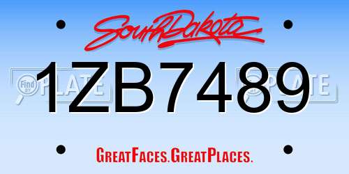 1ZB7489 South Dakota License Plate