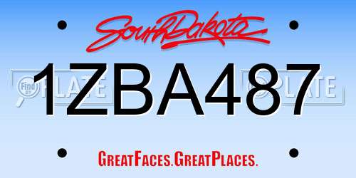 1ZBA487 South Dakota License Plate