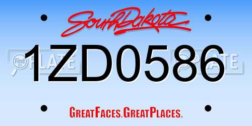 1ZD0586 South Dakota License Plate