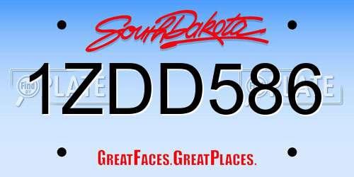 1ZDD586 South Dakota License Plate