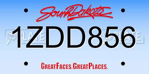 1ZDD856 South Dakota License Plate