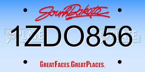 1ZDO856 South Dakota License Plate