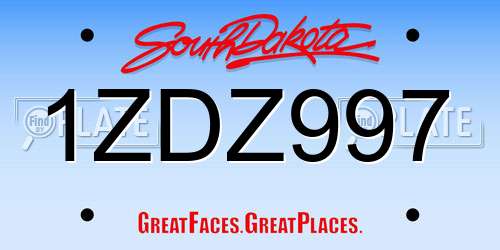 1ZDZ997 South Dakota License Plate