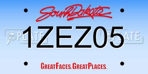 1ZEZ05 South Dakota License Plate