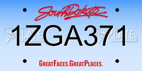 1ZGA371 South Dakota License Plate