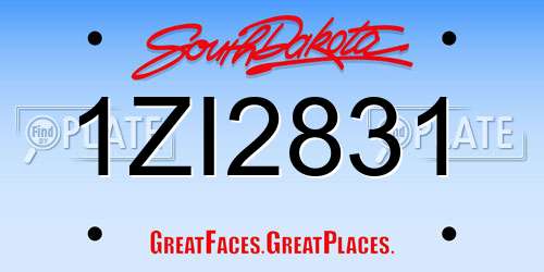 1ZI2831 South Dakota License Plate