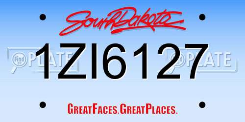 1ZI6127 South Dakota License Plate