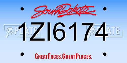 1ZI6174 South Dakota License Plate