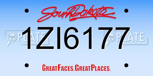 1ZI6177 South Dakota License Plate