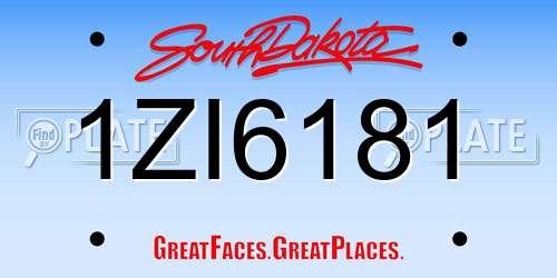 1ZI6181 South Dakota License Plate