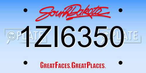 1ZI6350 South Dakota License Plate