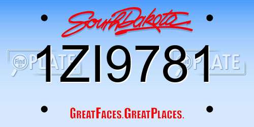 1ZI9781 South Dakota License Plate