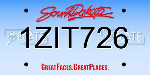 1ZIT726 South Dakota License Plate