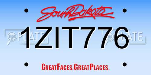 1ZIT776 South Dakota License Plate