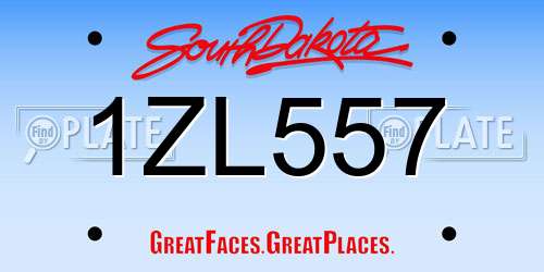1ZL557 South Dakota License Plate