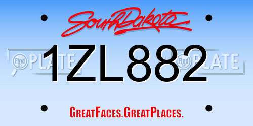 1ZL882 South Dakota License Plate