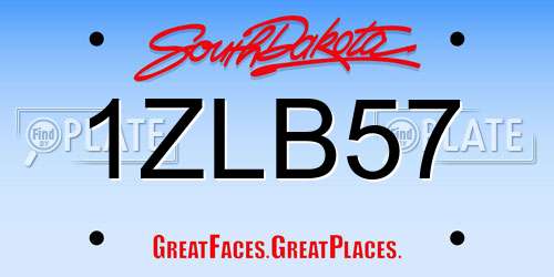 1ZLB57 South Dakota License Plate