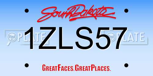 1ZLS57 South Dakota License Plate