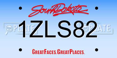 1ZLS82 South Dakota License Plate