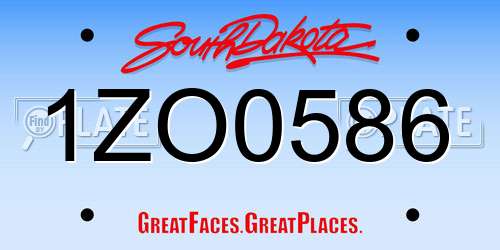 1ZO0586 South Dakota License Plate