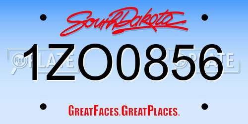 1ZO0856 South Dakota License Plate