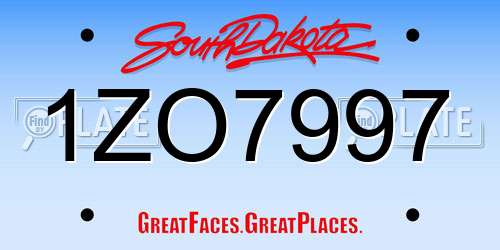 1ZO7997 South Dakota License Plate
